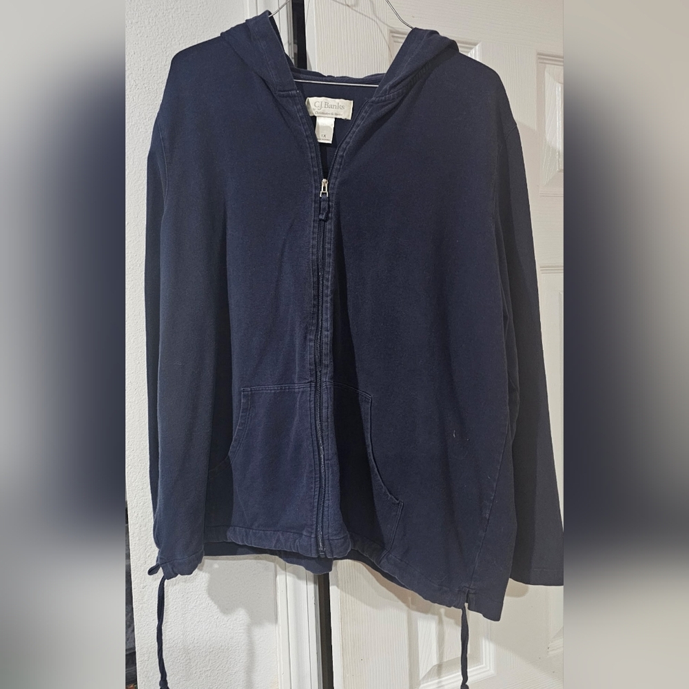 Christopher & Banks Deep Blue Zip-Up Hoodie